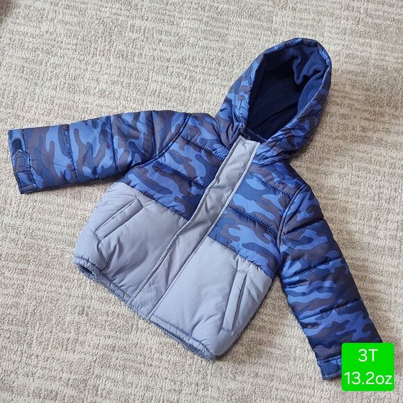 Carter's Other - Carter's toddler boy camo puffer heavyweight jacket hood size 3T